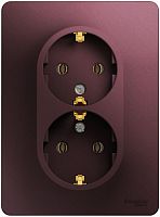 Розетка с заземлением Systeme Electric Glossa 1-м. 2 мод. баклажан картинка